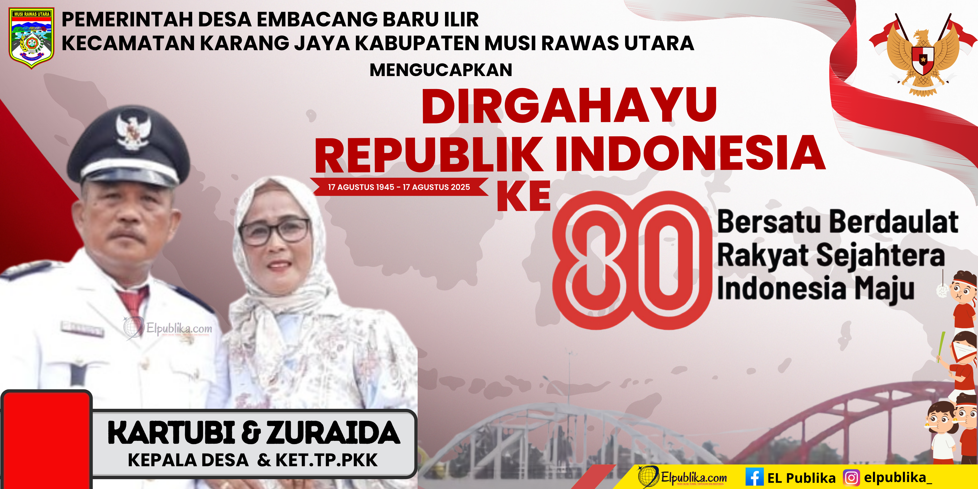 Desa Embacang Baru Ilir Iklan HUT RI ke-80