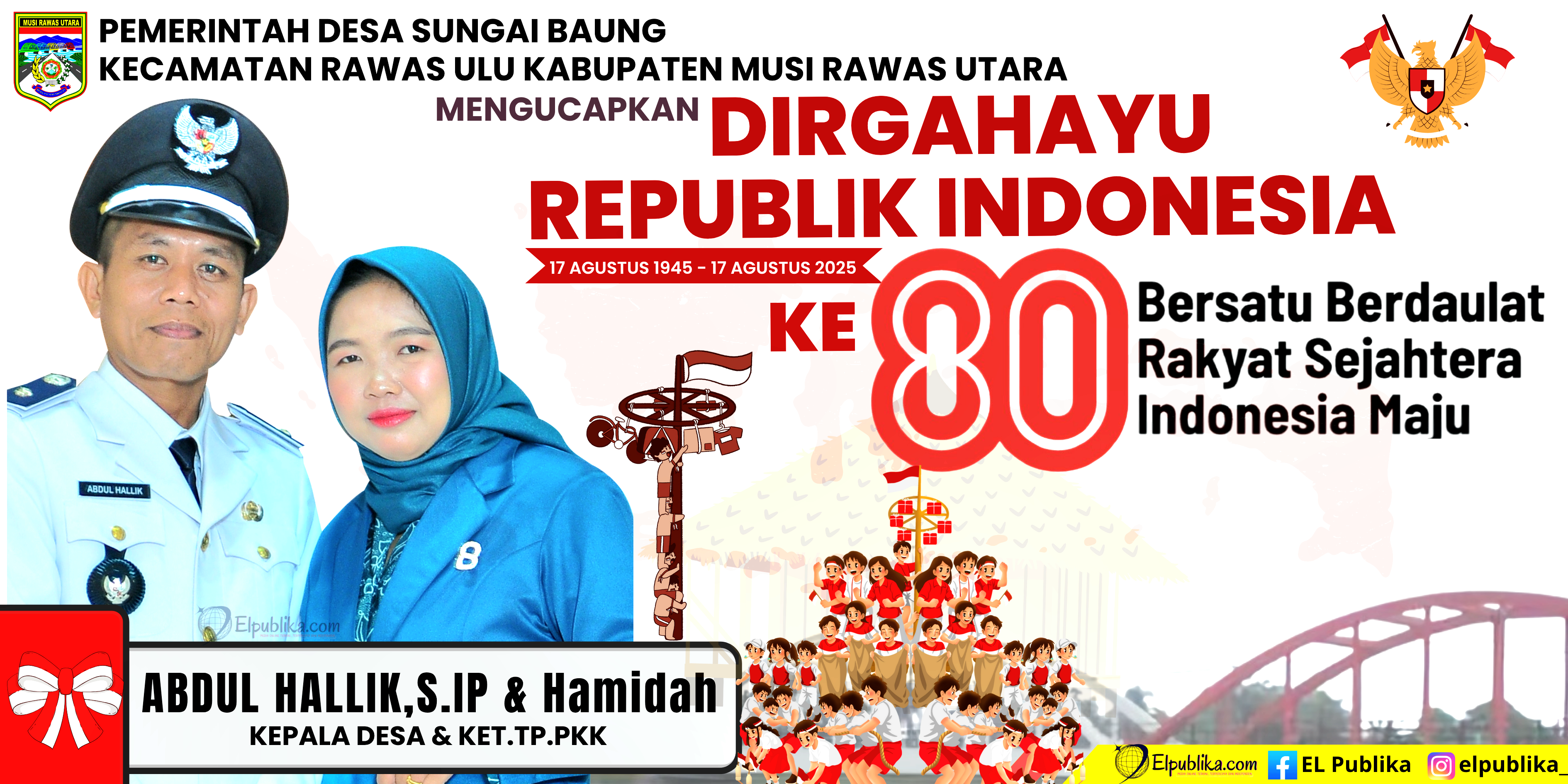 Iklan HUT RI Kades Sungai Baung