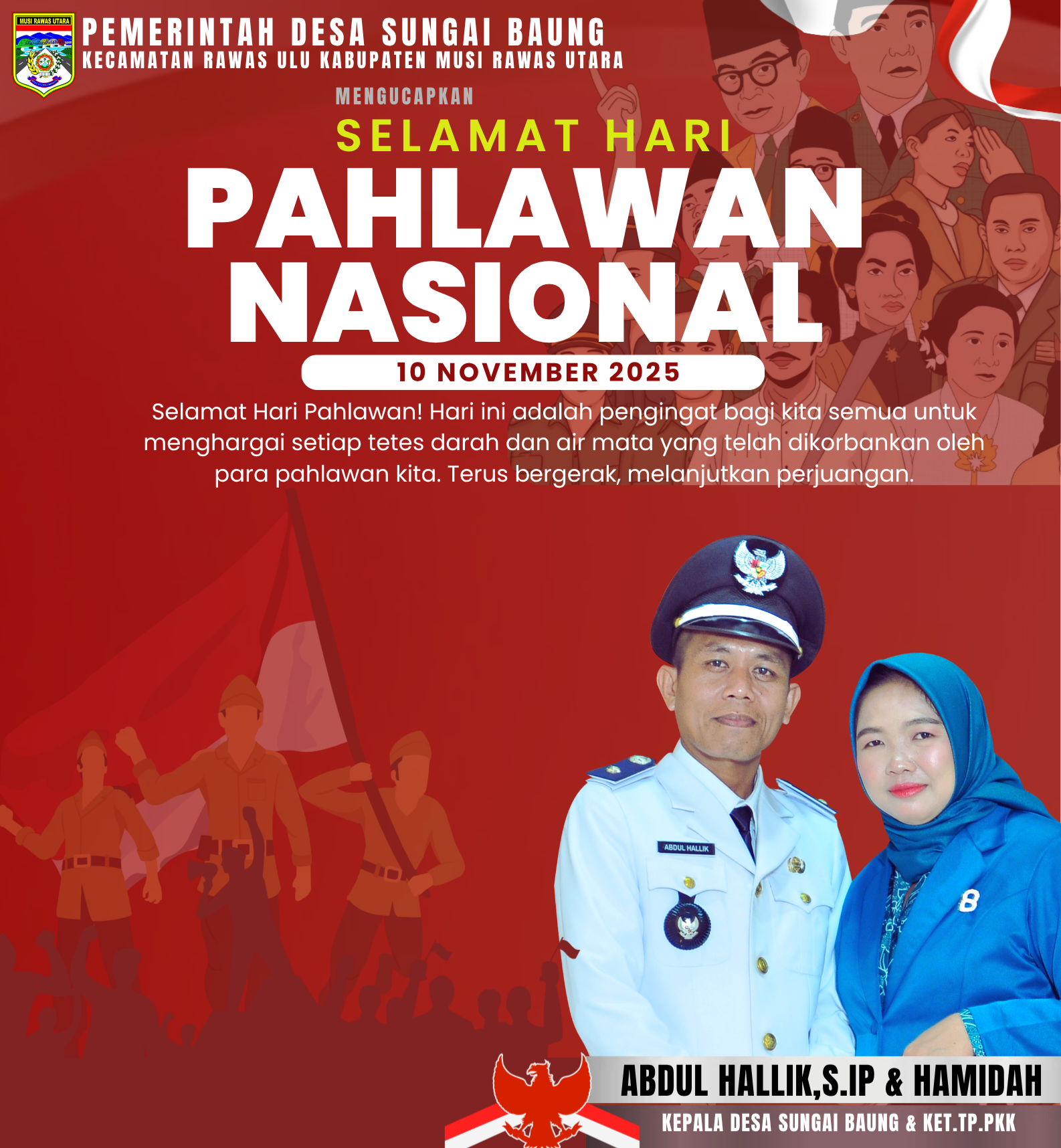 Kades Sungai Baung Selamat Hari Pahlawan