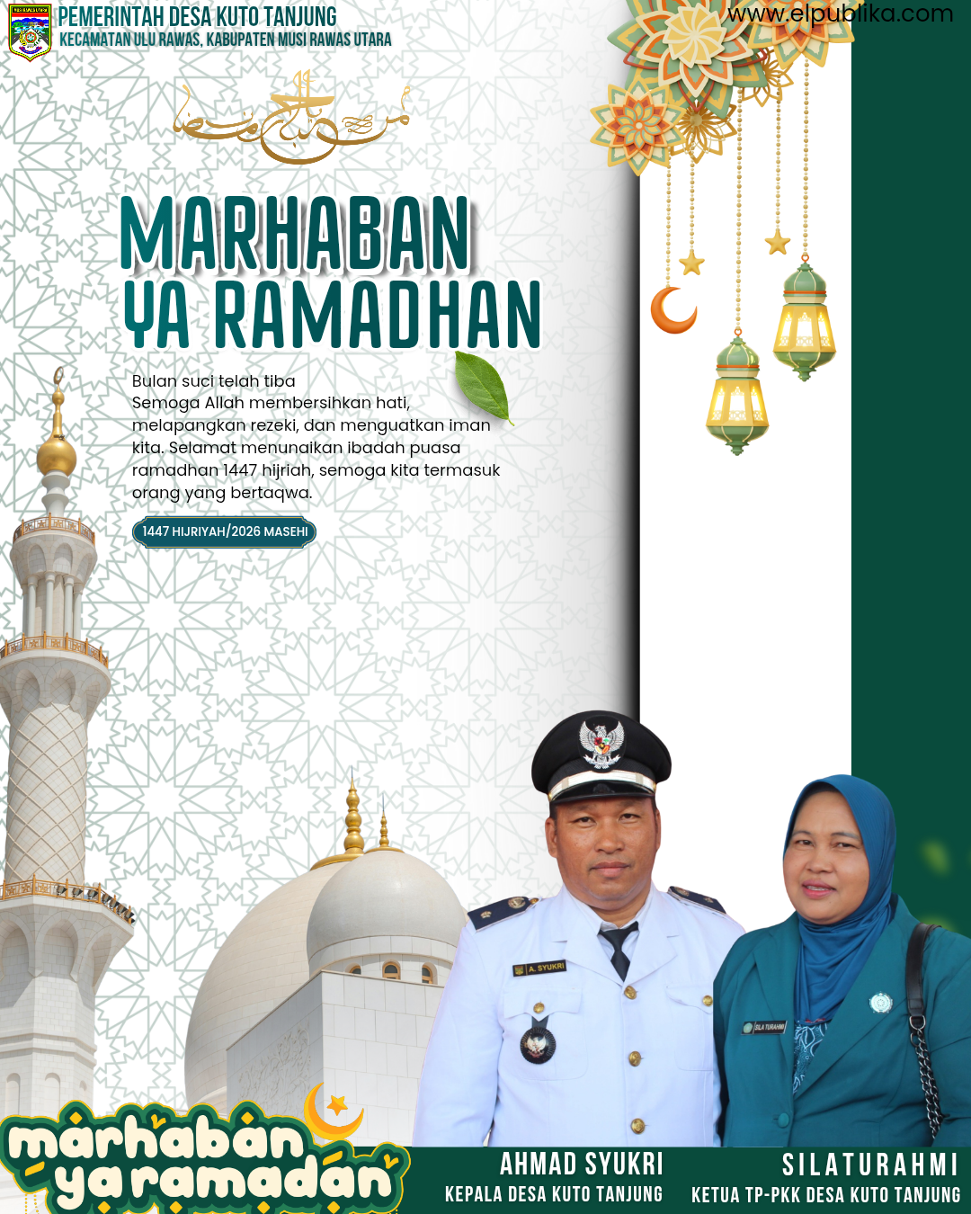 Kepala Desa Kuto Tanjung mengucapkan Marhaban ya ramadhan_