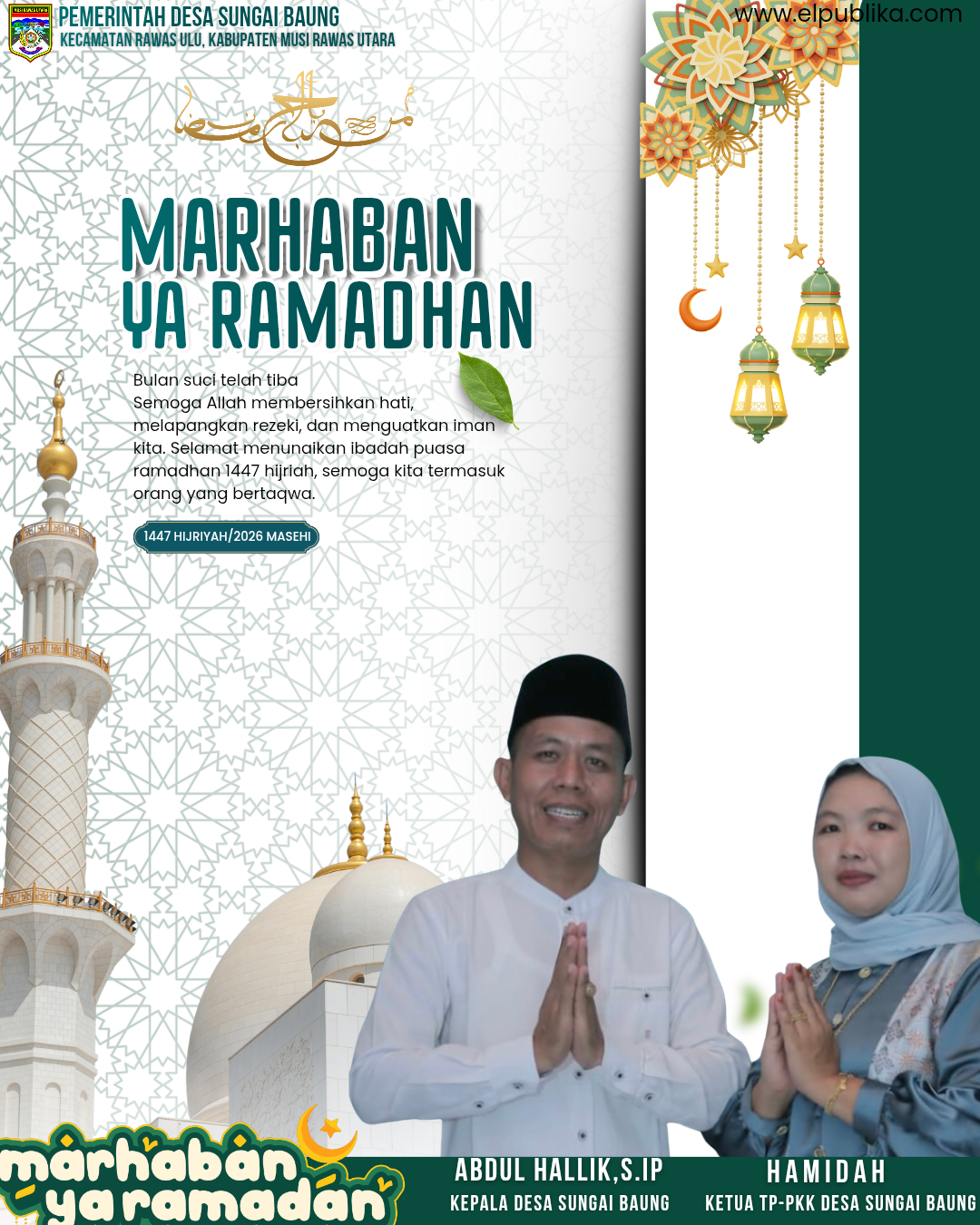 Kepala Desa Sungai Baung Mengucapkan Marhaban Ya Ramadhan_