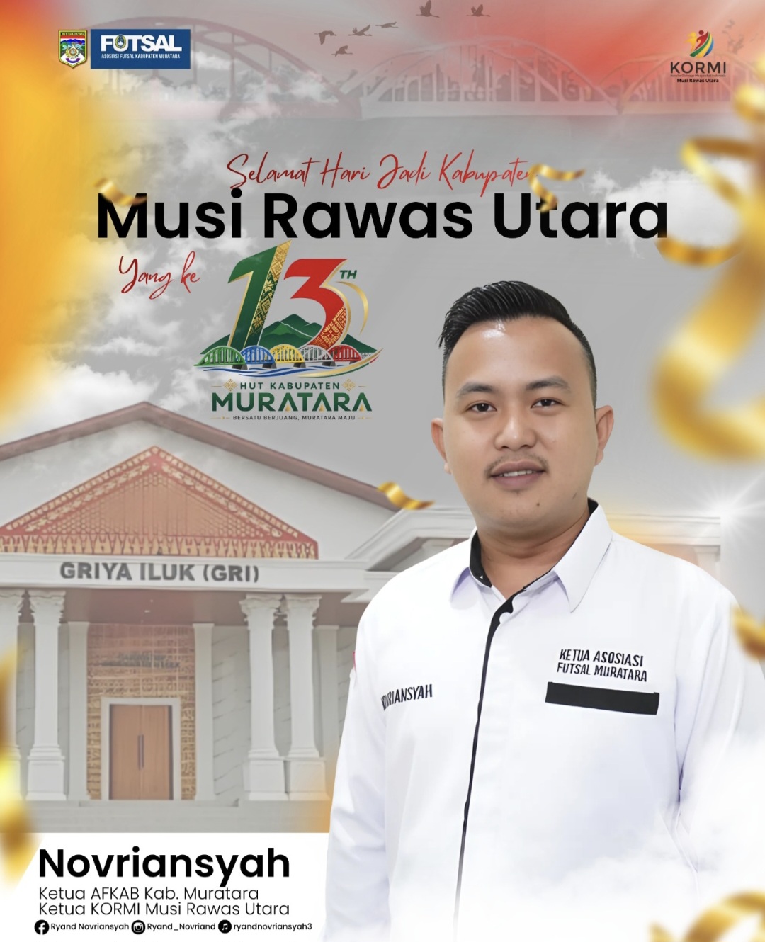 Kormi mengucapkan Dirgahayu Muratara